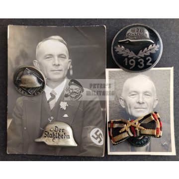 Stahlhelm jelvény és fotó pakk