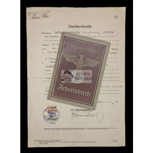Arbeitsbuch - Kargl Berta + Sterbeurkunde