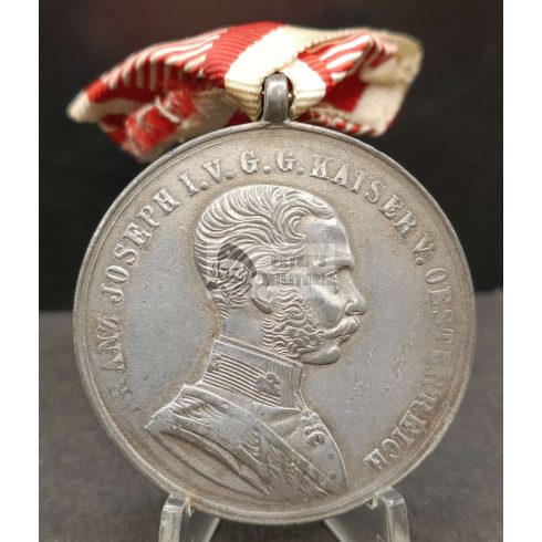 Ferenc József Nagyezüst Vitézségi Érem - "101/ III. tisztjeitől" gravírozással