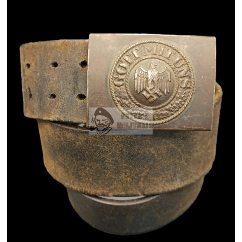 Wehrmacht Steel combat buckle with belt – E. Schneider 1941