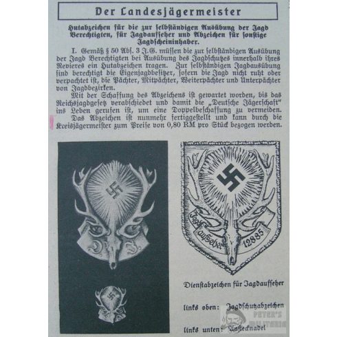 Deutsche Jägerschaft tagsági jelvény "Ges. Gesch" 