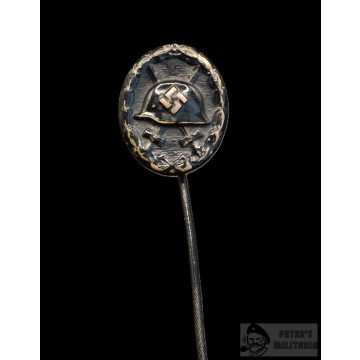 Fekete Sebesülési jelvény miniatűr 16mm