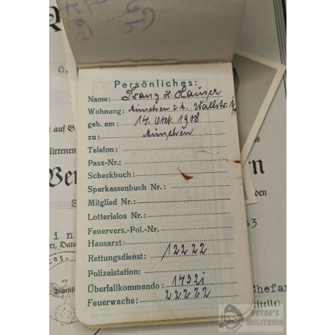Wehrpass, Sebesülési adományozó és fotók - Franz Hauser