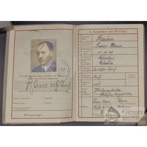 Wehrpass, Sebesülési adományozó és fotók - Franz Hauser