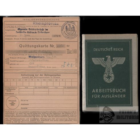 Ritka Arbeitsbuch für Ausländer - Koblenz 1944