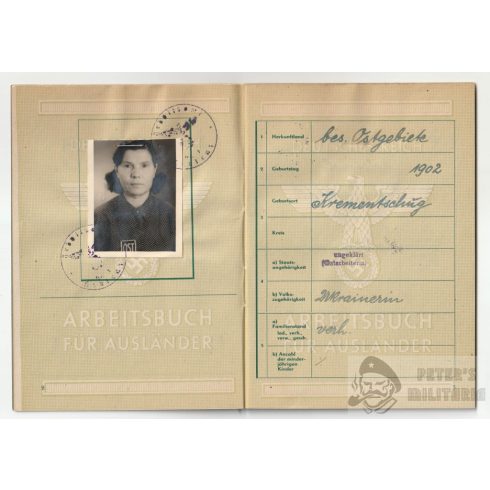 Ritka Arbeitsbuch für Ausländer - Koblenz 1944
