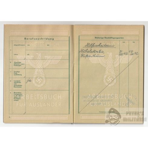 Ritka Arbeitsbuch für Ausländer - Koblenz 1944