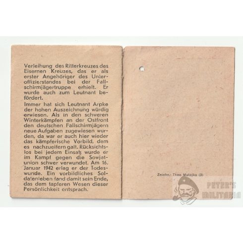 Winterhilfswerk (WHW) 1942/43 - Helmuth Arpke Fallschirmjäger