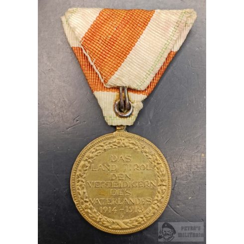Tiroli Háborús Emlékérem Kardokkal 1914-1918