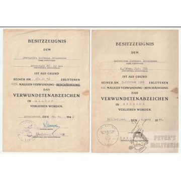   Sebesülési jelvény Ezüst és Fekete fokozat adományozó - 1945. április! 