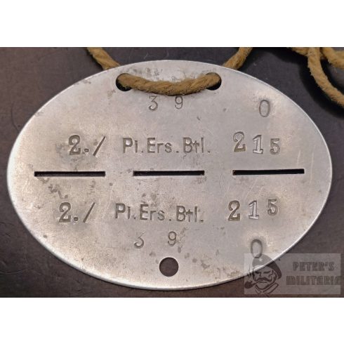Wehrmacht azonosító jegy - Pionier-Bataillon 215