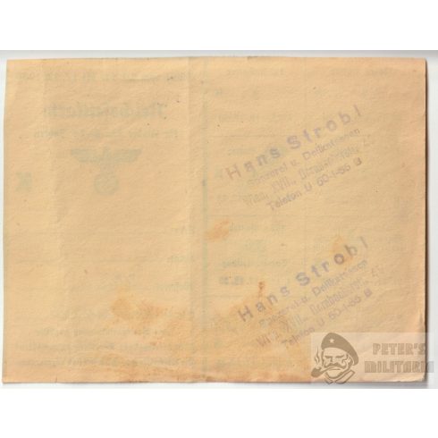 Bécsi Reichsfettkarte - 1939