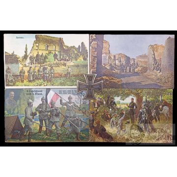 Vaskereszt I. osztály 1914 + képeslapok