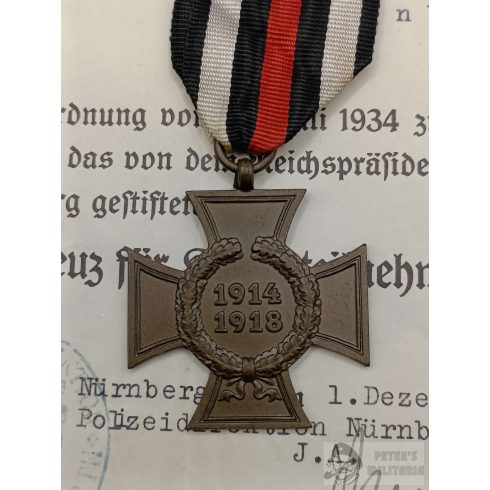 Hindenburg kereszt adományozóval - "Kriegsteilnehmer"