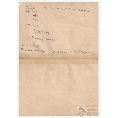 Vaskereszt II. osztály adományozó - 306. Gránátos ezred