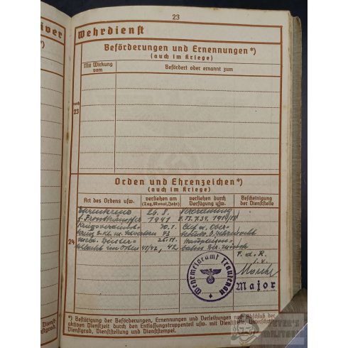 Wehrpass Type2 - 3x kitüntetés