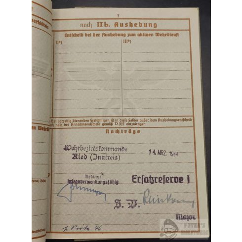 Wehrpass Type2 - NSDAP szimpatizáns