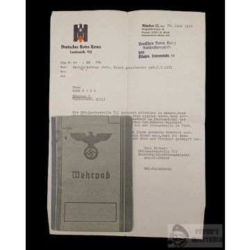 Wehrpass és Deutsches Rotes Kreuz levél