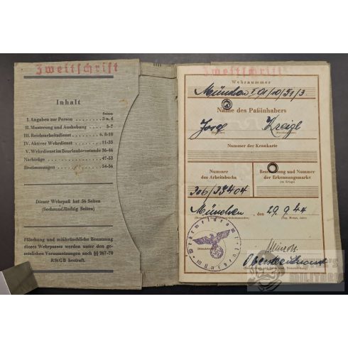 Wehrpass Type2 - 1944 Zweitschrift