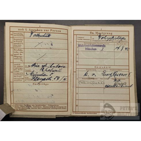 Wehrpass Type2 - 1944 Zweitschrift