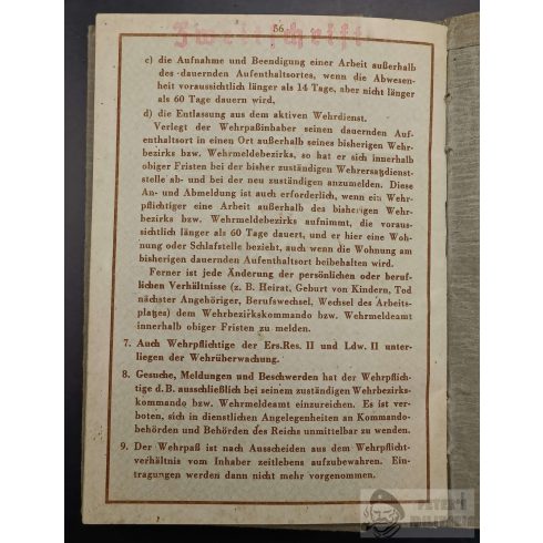 Wehrpass Type2 - 1944 Zweitschrift