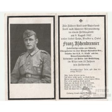   Páncélgránátos halálozási értesítő - PAB viseléssel 