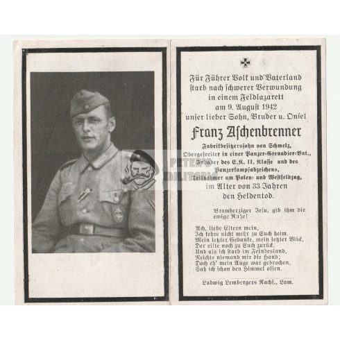 Panzer Grenadier Death Card - PAB in wear