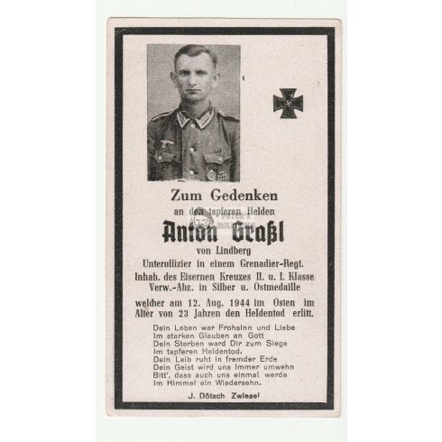 Death Card Iron Cross and Eastern Front in wear