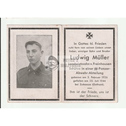 SS Panzer-Abwehr Death Card