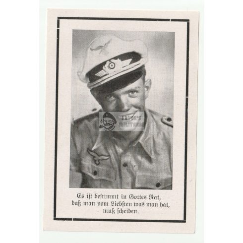 Luftwaffe Lieutenant / Pilot Death Card - Belgrade