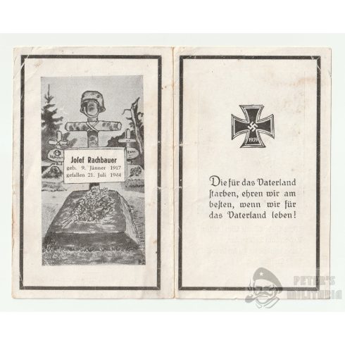Dekorált Luftwaffe halálozási értesítő