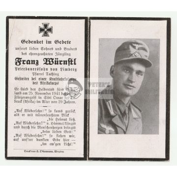 Afrikakorps Tobruk halálozási értesítő 