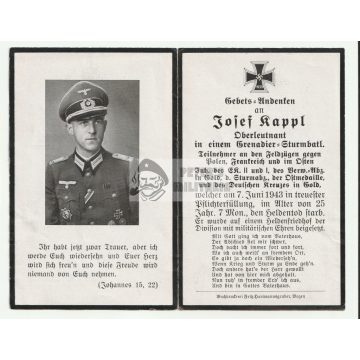   Wehrmacht főhadnagy halálozási Német Kereszt Arany fokozattal 