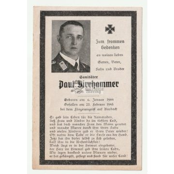 Deutsches Rotes Kreuz Sanitéc halálozási értesítő