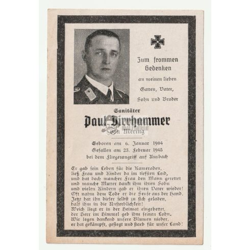 Deutsches Rotes Kreuz Sanitéc halálozási értesítő