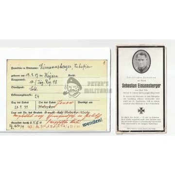 Gebirgsjäger halálozási értesítő - 1939