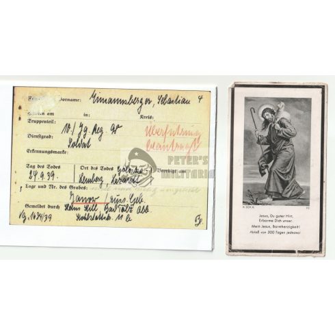 Gebirgsjäger halálozási értesítő - 1939