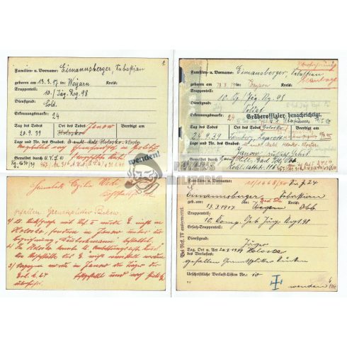 Gebirgsjäger halálozási értesítő - 1939