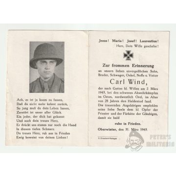Afrika Korps halálozási értesítő