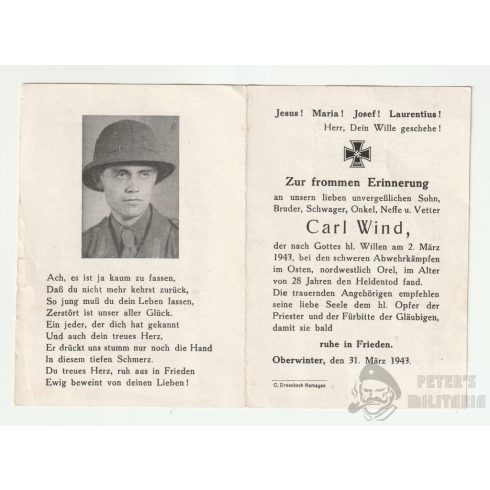 Afrika Korps halálozási értesítő