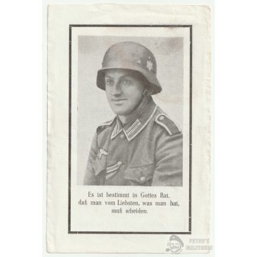 Rohamsisakos halálozási értesítő - 1943
