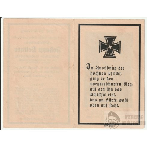 SS Panzergrenadier-Division "Nordland" halálozási értesítő 