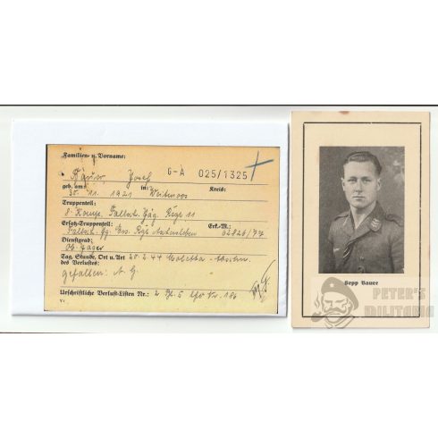 Fallschirmjäger halálozási értesítő - Kréta felvarró 