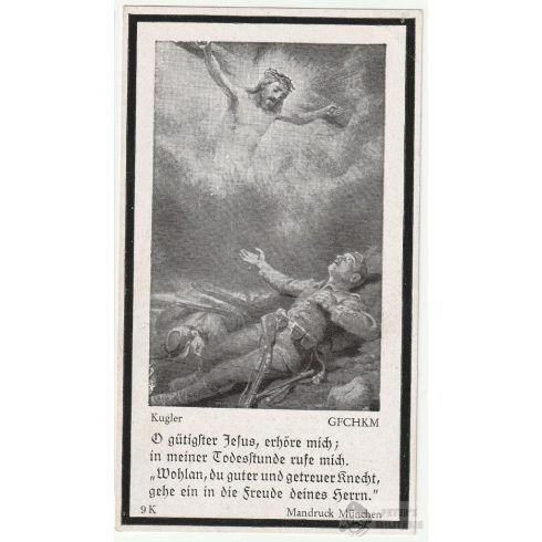 Páncélos felderítő halálozási értesítő - 1942 Kurszk