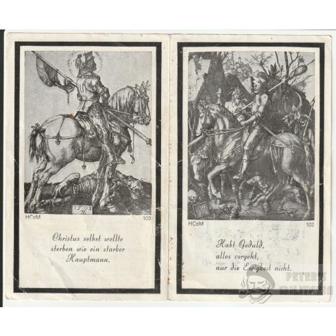 Gyalogos százados parádépánttal - halálozási értesítő 1942