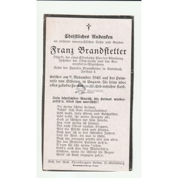   Halálozási értesítő (HUN) - Brandstätter Franz / Máramarossziget