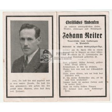 Halálozási értesítő (HUN) - Johann Reiter / Erdély? 