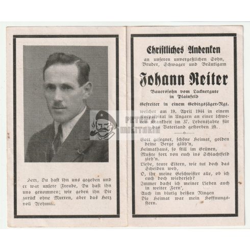 Death card (HUN) - Johann Reiter / Siebenbürgen?
