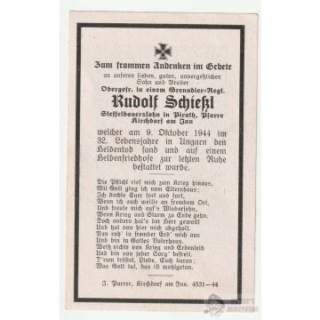   Halálozási értesítő (HUN) - Rudolf Schiessl / Nagyberezna
