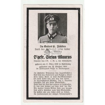 Halálozási értesítő (HUN) - Stefan Maurus / Kass